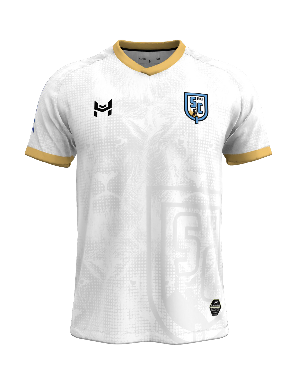 Front of the Al-Qasim SC white and gold away football jersey 2026/27