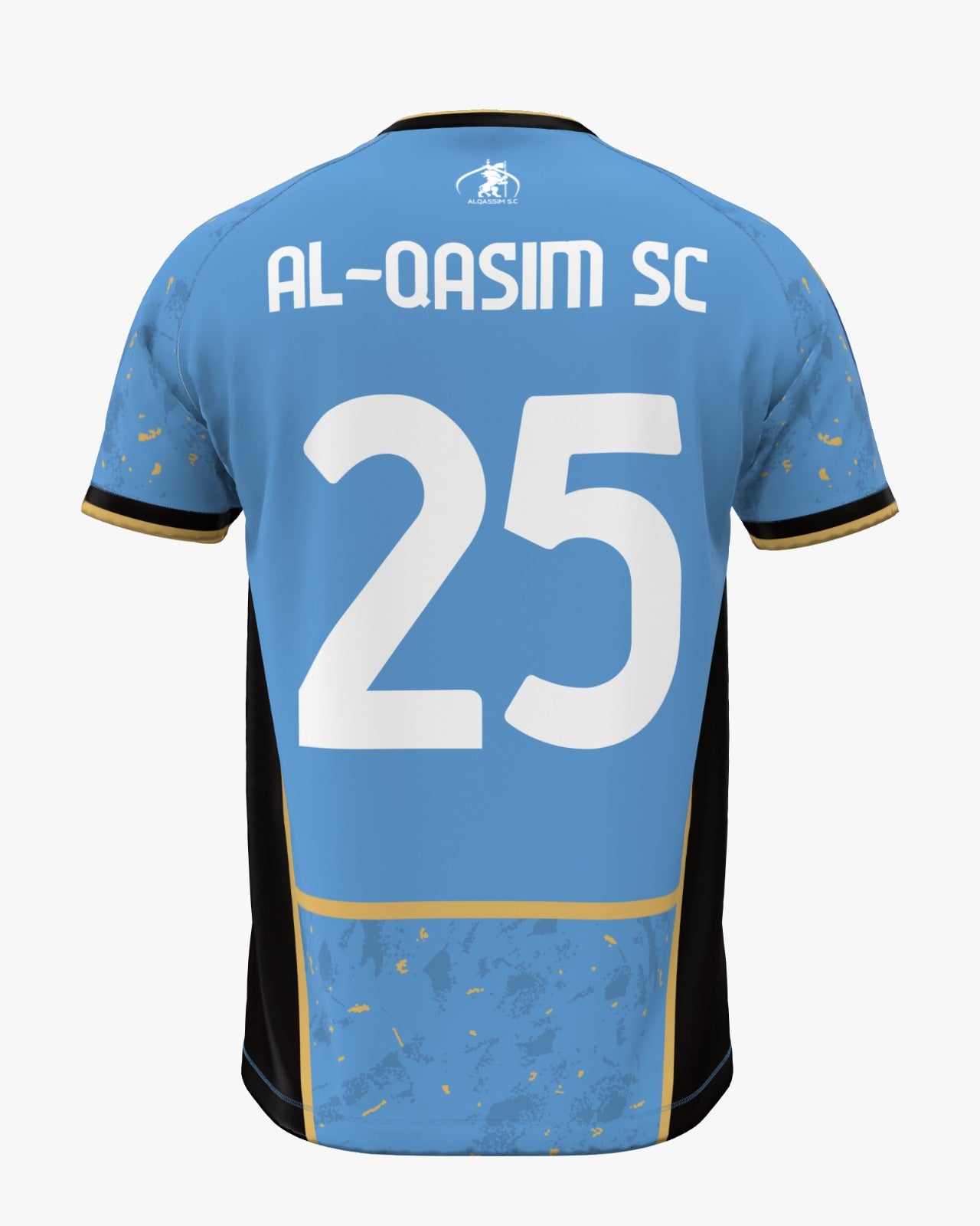Back of the Al-Qasim SC sky blue football jersey with number 25