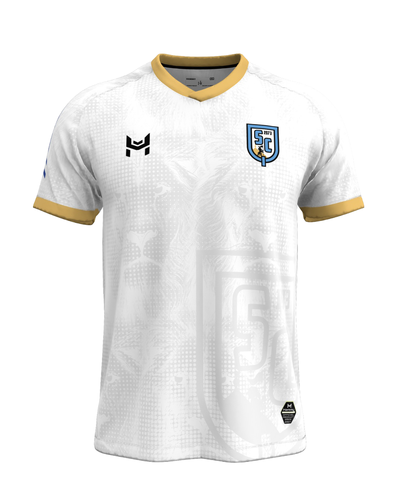 Front of the Al-Qasim SC white and gold away football jersey 2026/27