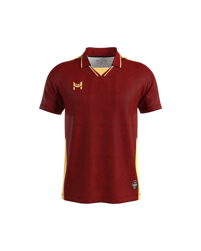 Hammy Maroon & Gold Ornamental Polo Football Jersey 2026/27